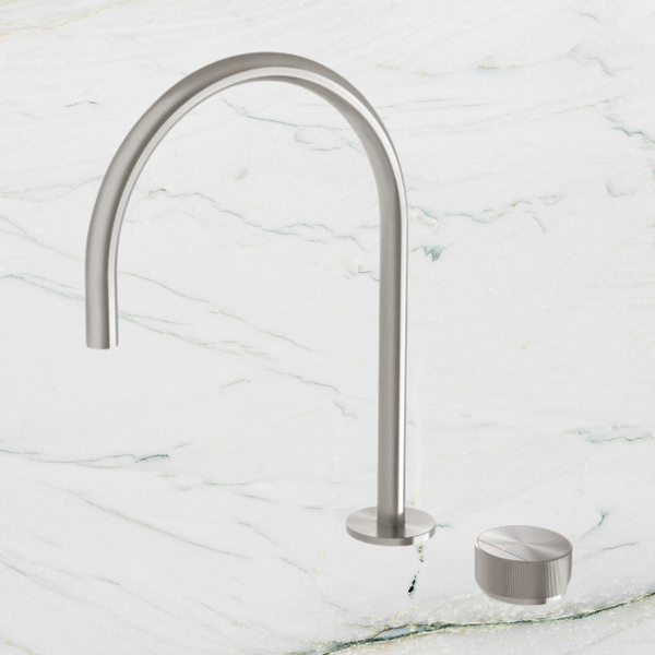 Phoenix Axia Hob Sink Mixer Set 220mm Gooseneck Brushed Nickel