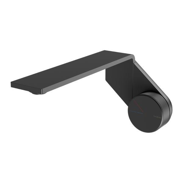Phoenix Axia Wall Basin / Bath Mixer Set 200mm Matte Black Lead Free