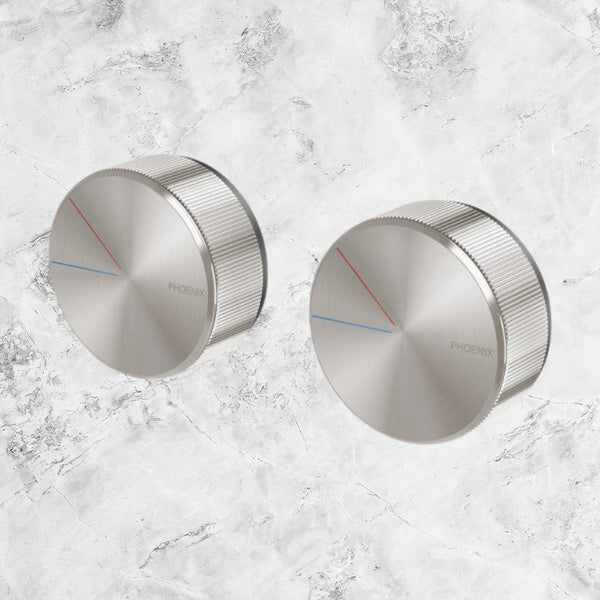 Phoenix Axia Twin Shower Mixer / Wall Mixer Brushed Nickel