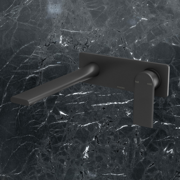 Phoenix Teel SwitchMix Wall Basin/Bath Mixer Set 200mm (Complete Kit) Matte Black Lead Free
