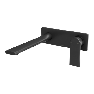 Phoenix Teel SwitchMix Wall Basin/Bath Mixer Set 200mm (Complete Kit) Matte Black Lead Free