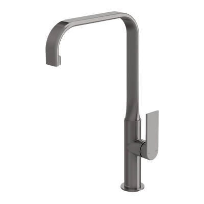 Phoenix Teel Sink Mixer 200mm Squareline Brushed Carbon