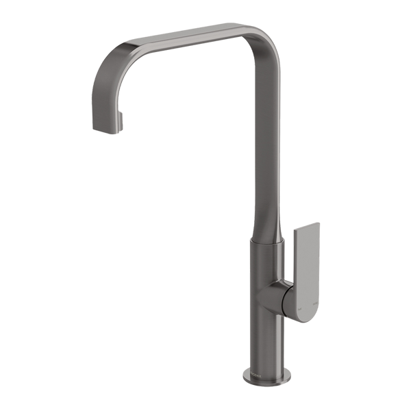 Phoenix Teel Sink Mixer 200mm Squareline Brushed Carbon