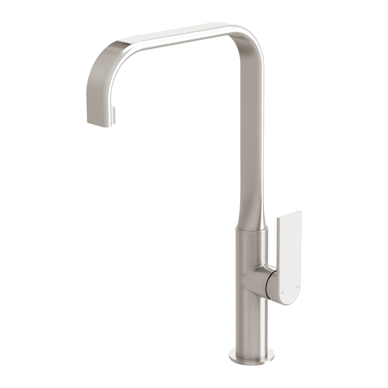 Teel Sink Mixer 200mm Squareline Brushed Nickel