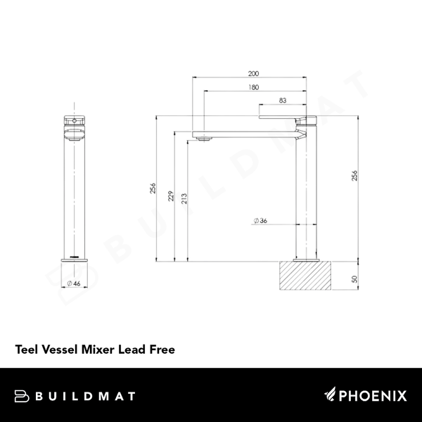 Phoenix Teel Vessel Mixer Lead Free Chrome