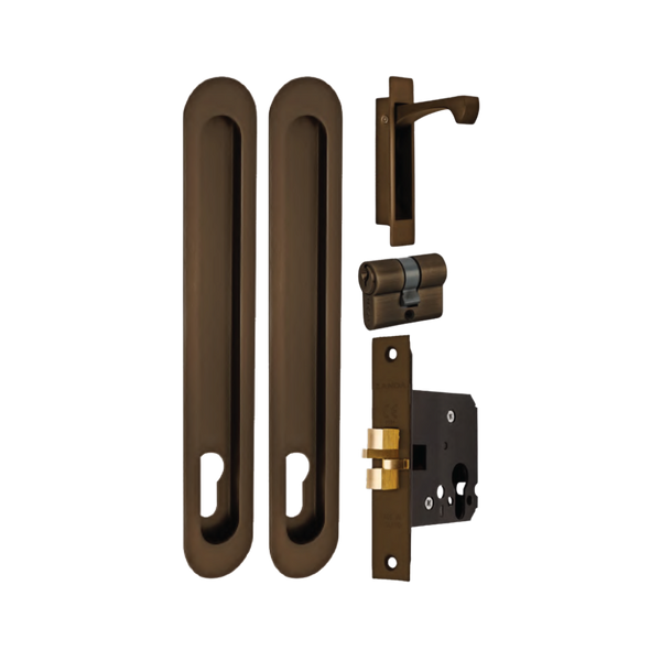 Zanda Duke Sliding Door Lock Kit 250mm Ember Bronze