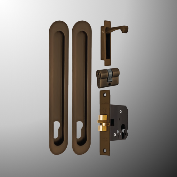 Zanda Duke Sliding Door Lock Kit 250mm Ember Bronze