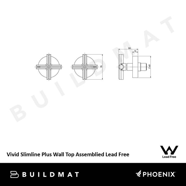 Phoenix Vivid Slimline Plus Wall Top Assemblies Brushed Carbon Lead Free