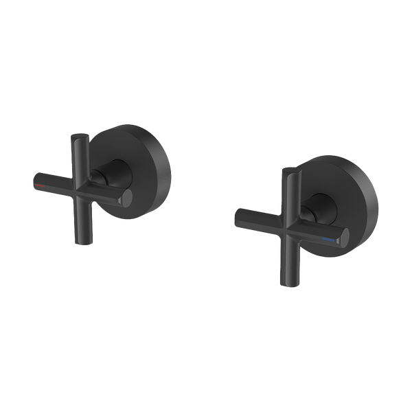 Phoenix Vivid Slimline Plus Wall Top Assemblies 15mm Extended Spindles Matte Black