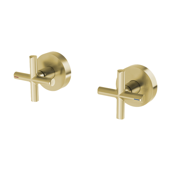 Phoenix Vivid Slimline Plus Wall Top Assemblies 15mm Extended Spindles Brushed Gold Lead Free