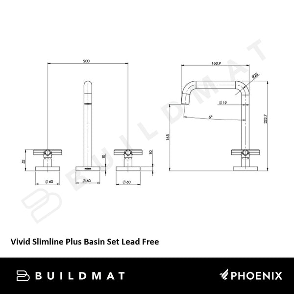 Phoenix Vivid Slimline Plus Basin Set Lead Free Chrome