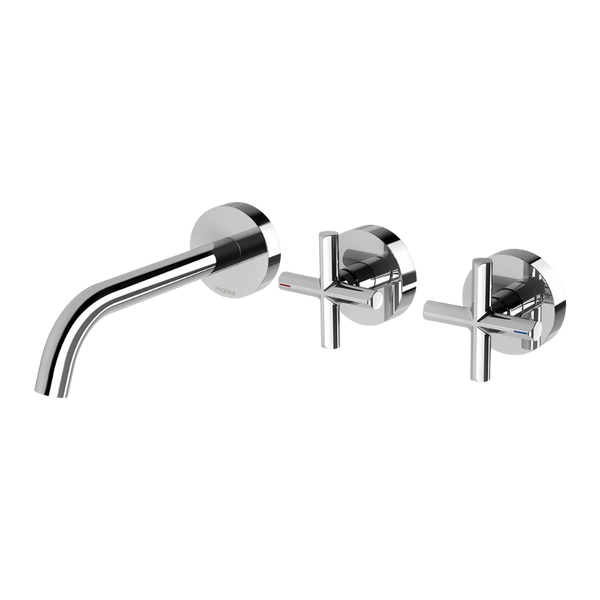 Phoenix Vivid Slimline Plus Wall Basin / Bath Hostess Set 180mm Outlet Lead Free Chrome