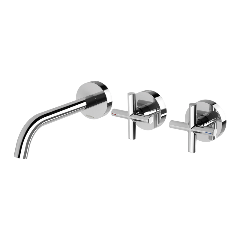 Vivid Slimline Plus Wall Basin / Bath Hostess Set 180mm Outlet Chrome