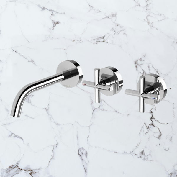 Phoenix Vivid Slimline Plus Wall Basin / Bath Hostess Set 180mm Outlet Lead Free Chrome