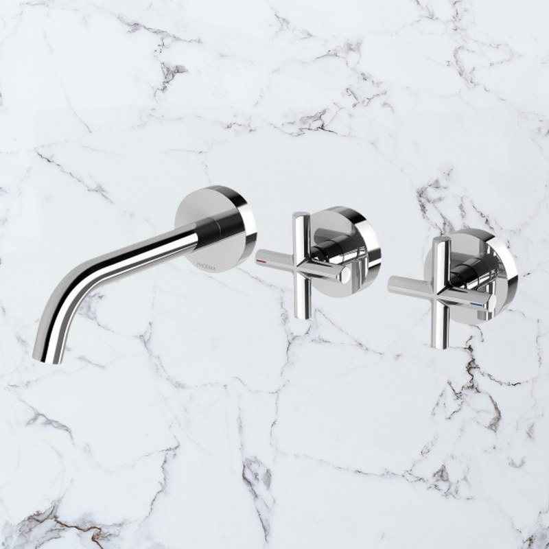 Vivid Slimline Plus Wall Basin / Bath Hostess Set 180mm Outlet Chrome