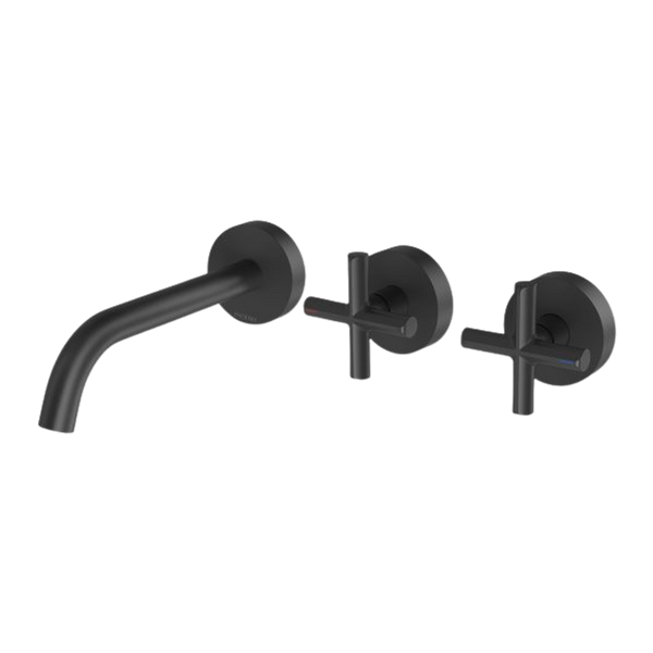 Phoenix Vivid Slimline Plus Wall Basin / Bath Hostess Set 180mm Outlet Matte Black