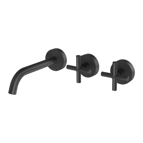 Phoenix Vivid Slimline Plus Wall Basin / Bath Hostess Set 180mm Outlet Matte Black