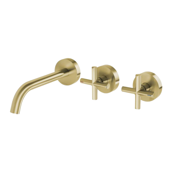 Phoenix Vivid Slimline Plus Wall Basin / Bath Hostess Set 180mm Outlet Brushed Gold