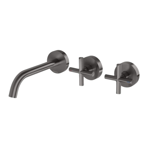 Phoenix Vivid Slimline Plus Wall Basin / Bath Hostess Set 180mm Outlet Brushed Carbon