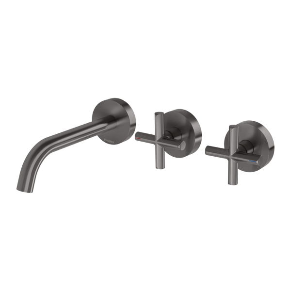 Phoenix Vivid Slimline Plus Wall Basin / Bath Hostess Set 180mm Outlet Brushed Carbon