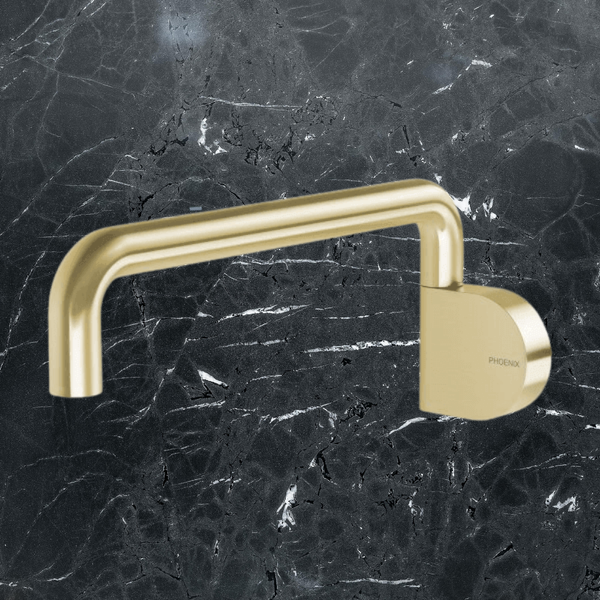 Phoenix Designer Swivel Bath Outlet 230mm Round Brushed Gold