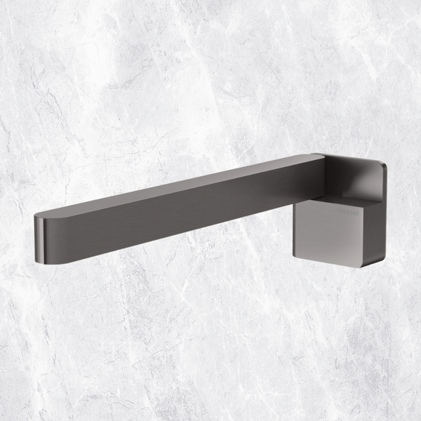 Phoenix Designer Swivel Bath Outlet 230mm Square Brushed Carbon