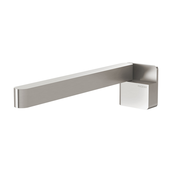 Phoenix Designer Swivel Bath Outlet 230mm Square Brushed Nickel