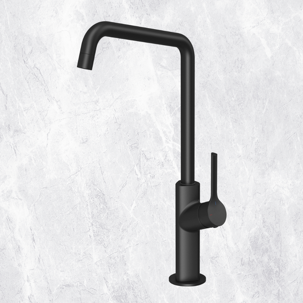 Phoenix Ester Matte Black Sink Mixer 200mm Squareline