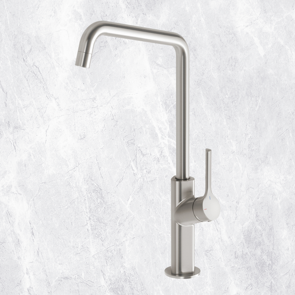 Phoenix Ester Brushed Nickel Sink Mixer 200mm Squareline