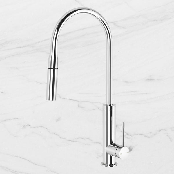 Phoenix Deja Pull Out Chrome Sink Mixer 220mm