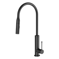 Phoenix Deja Pull Out Matte Black Sink Mixer 220mm Lead Free