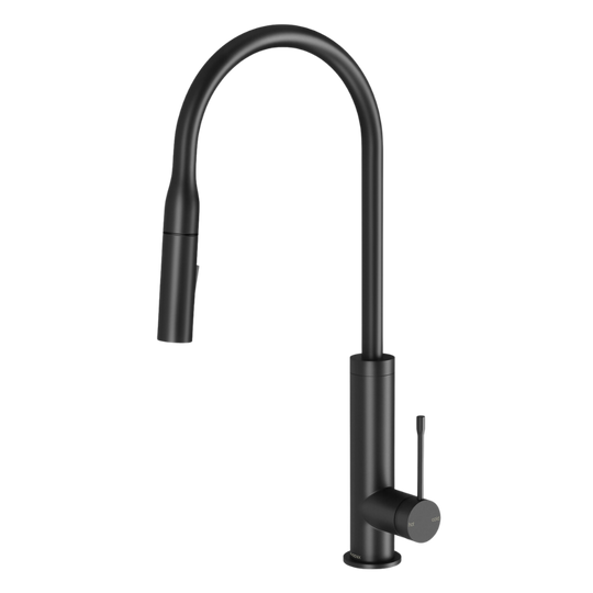 Deja Pull Out Matte Black Sink Laundry Tap Mixer 220mm Lead Free