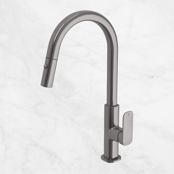 Phoenix Nuage Pull Out Sink Mixer 200mm Lead Free Brushed Carbon