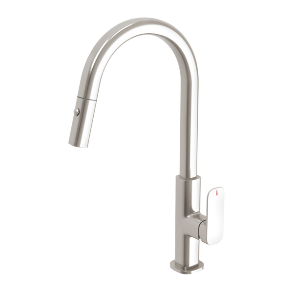 Phoenix Nuage Pull Out Sink Mixer 200mm Lead Free Brushed Nickel