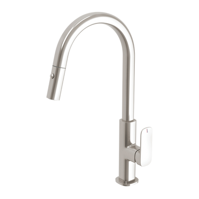 Phoenix Nuage Pull Out Sink Mixer 200mm Lead Free Brushed Nickel