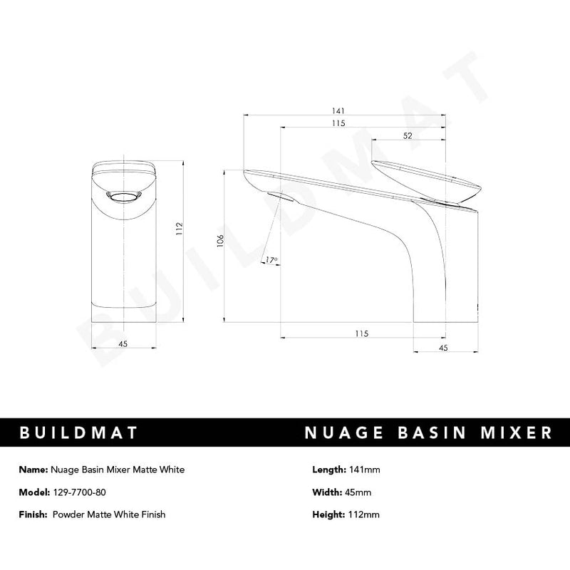 Nuage Basin Mixer Matte White