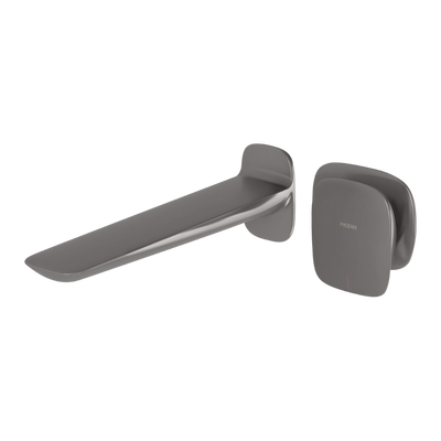 Nuage Wall Basin / Bath Mixer Set 200mm Brushed Carbon