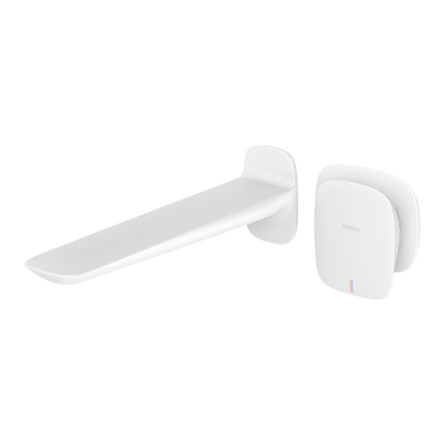 Phoenix Nuage Wall Basin / Bath Mixer Set 200mm Matte White Lead Free