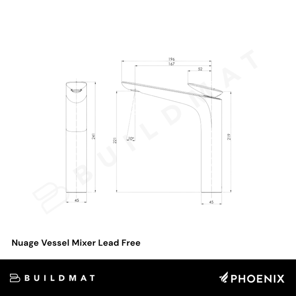 Phoenix Nuage Vessel Mixer Chrome Lead Free