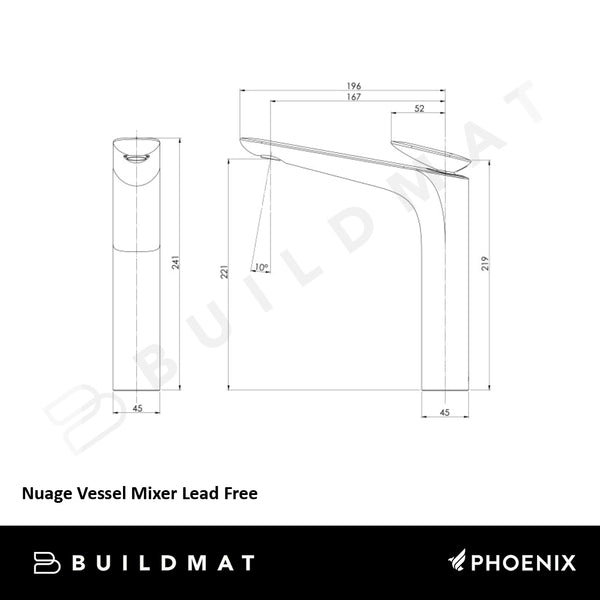 Phoenix Nuage Vessel Mixer Lead Free Brushed Carbon