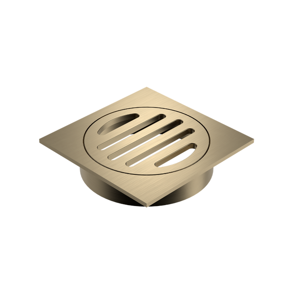 Caroma Square Floor Waste 80mm Outlet Brushed Brass