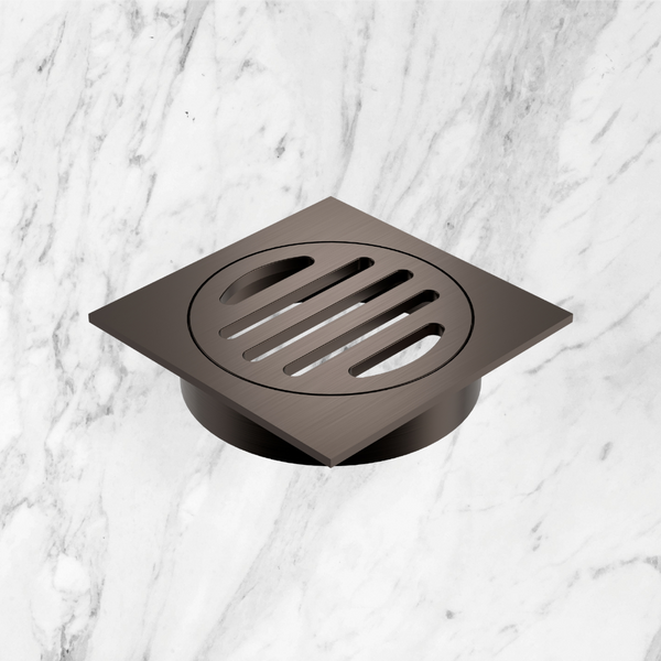 Caroma Square Floor Waste 80mm Outlet Brushed Bronze