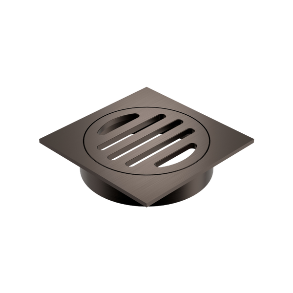 Caroma Square Floor Waste 80mm Outlet Brushed Bronze
