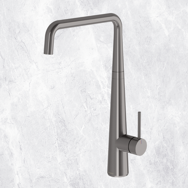 Phoenix Erlen Brushed Carbon Sink Mixer 200mm Squareline