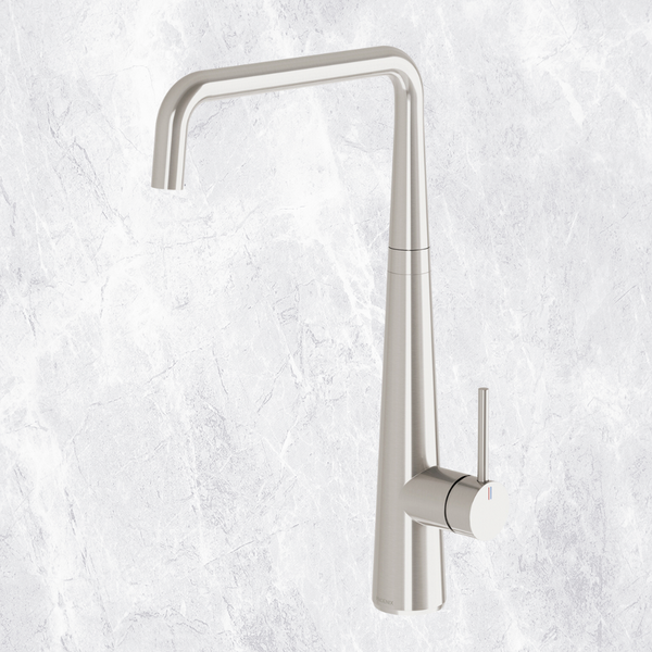 Phoenix Erlen Brushed Nickel Sink Mixer 200mm Squareline