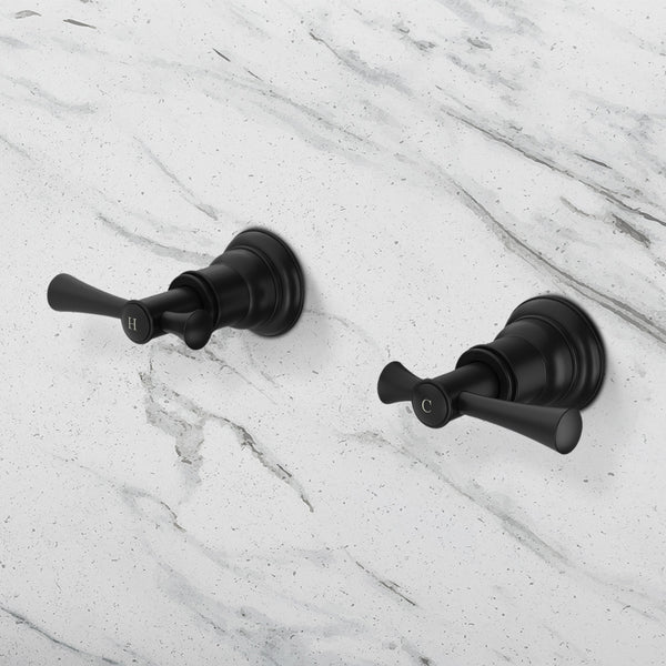 Phoenix Cromford Wall Top Assemblies 15mm Extended Spindles Matte Black