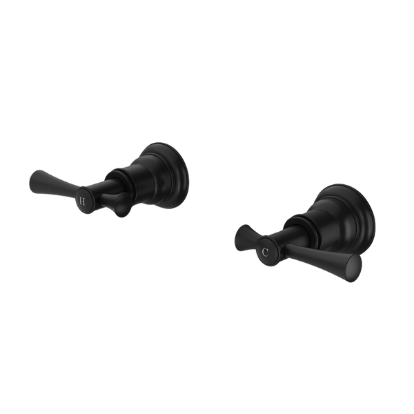 Phoenix Cromford Wall Top Assemblies 15mm Extended Spindles Matte Black