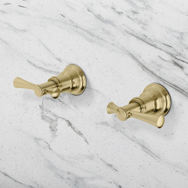 Phoenix Cromford Wall Top Assemblies 15mm Extended Spindles Brushed Gold