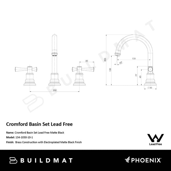 Phoenix Cromford Basin Set Lead Free Matte Black
