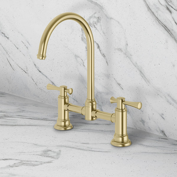Phoenix Cromford Exposed Sink Set Brushed Gold